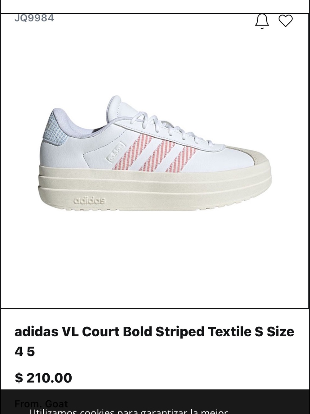 ADIDAS COURT VI BOLD PLATFORM WHITE/ pink